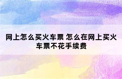 网上怎么买火车票 怎么在网上买火车票不花手续费